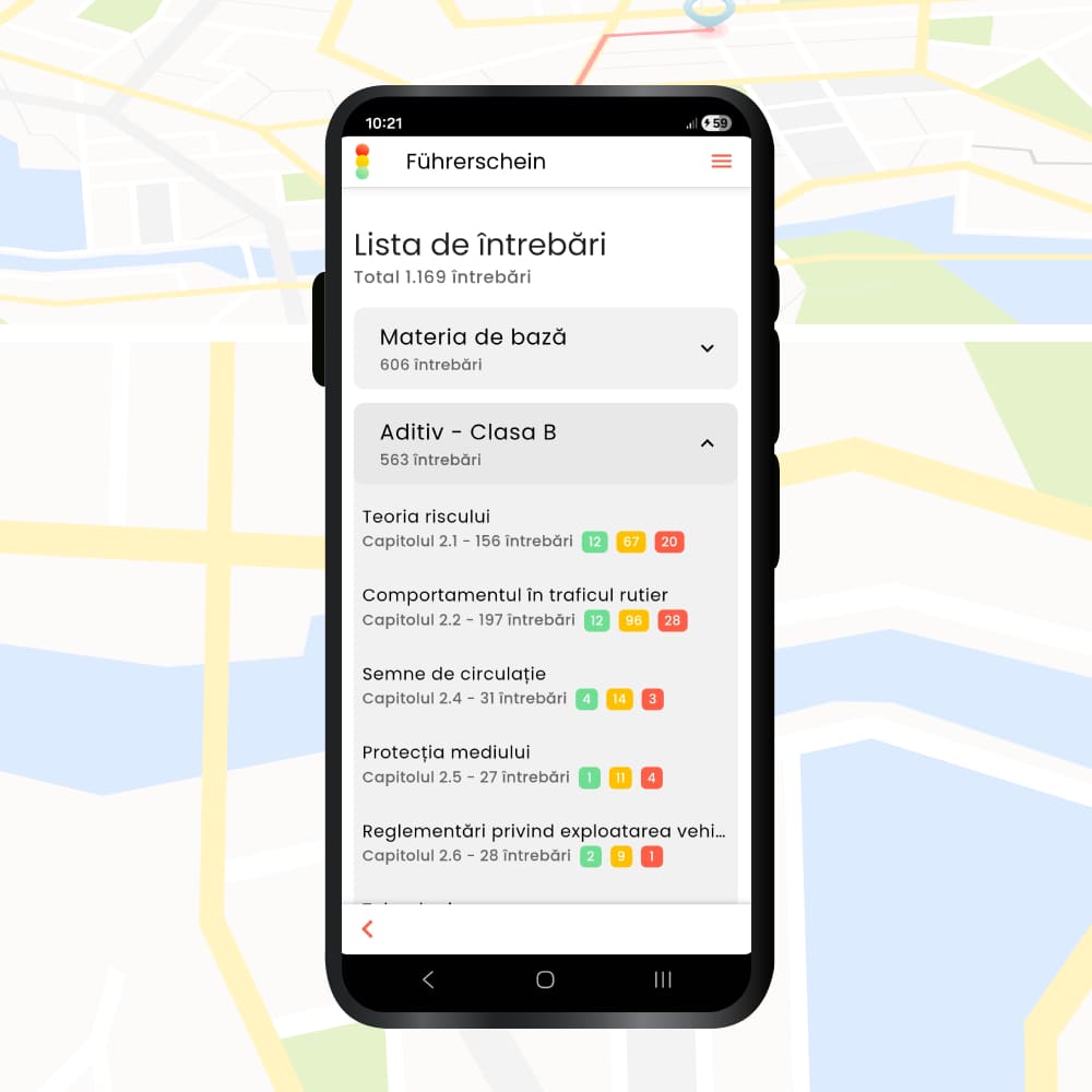 Aplicatie chestionare auto progres