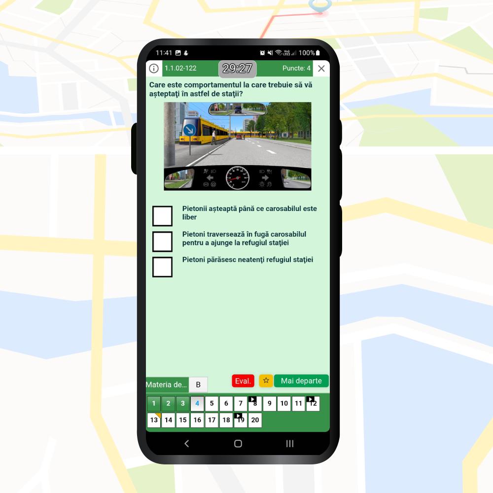 Aplicatie intrebare chestionat auto simulare