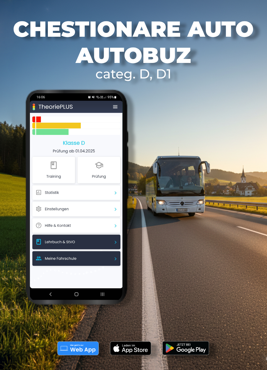 Chestionare autobuz Auto categoria D, D1