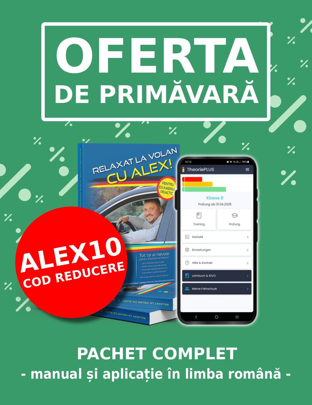 Pachet complet - manual examen practic aplicatie chestionare auto