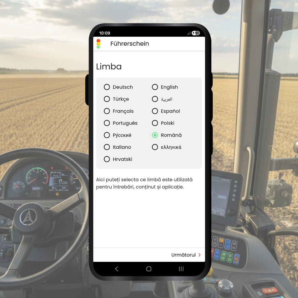 Aplicatie chestionare tractor - limba romana